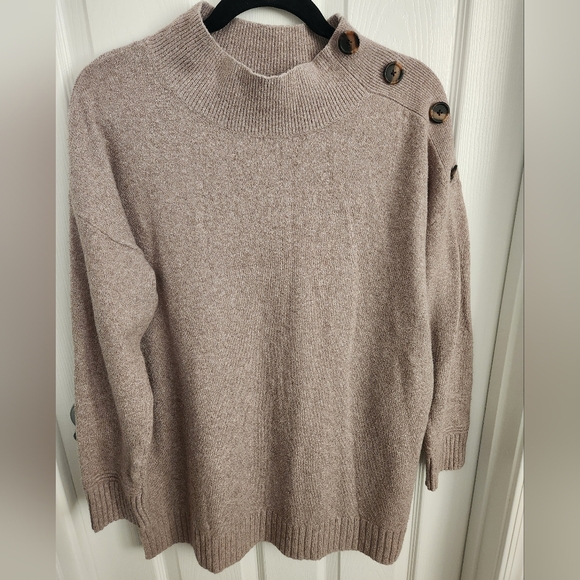 Tan Rose Turtleneck Sweater - Picture 1 of 4